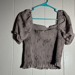 Floral shirt with puffy sleeves